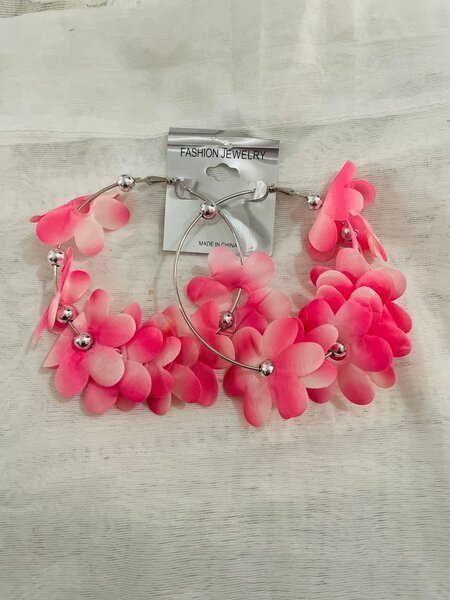 Boucles d'oreilles florales roses