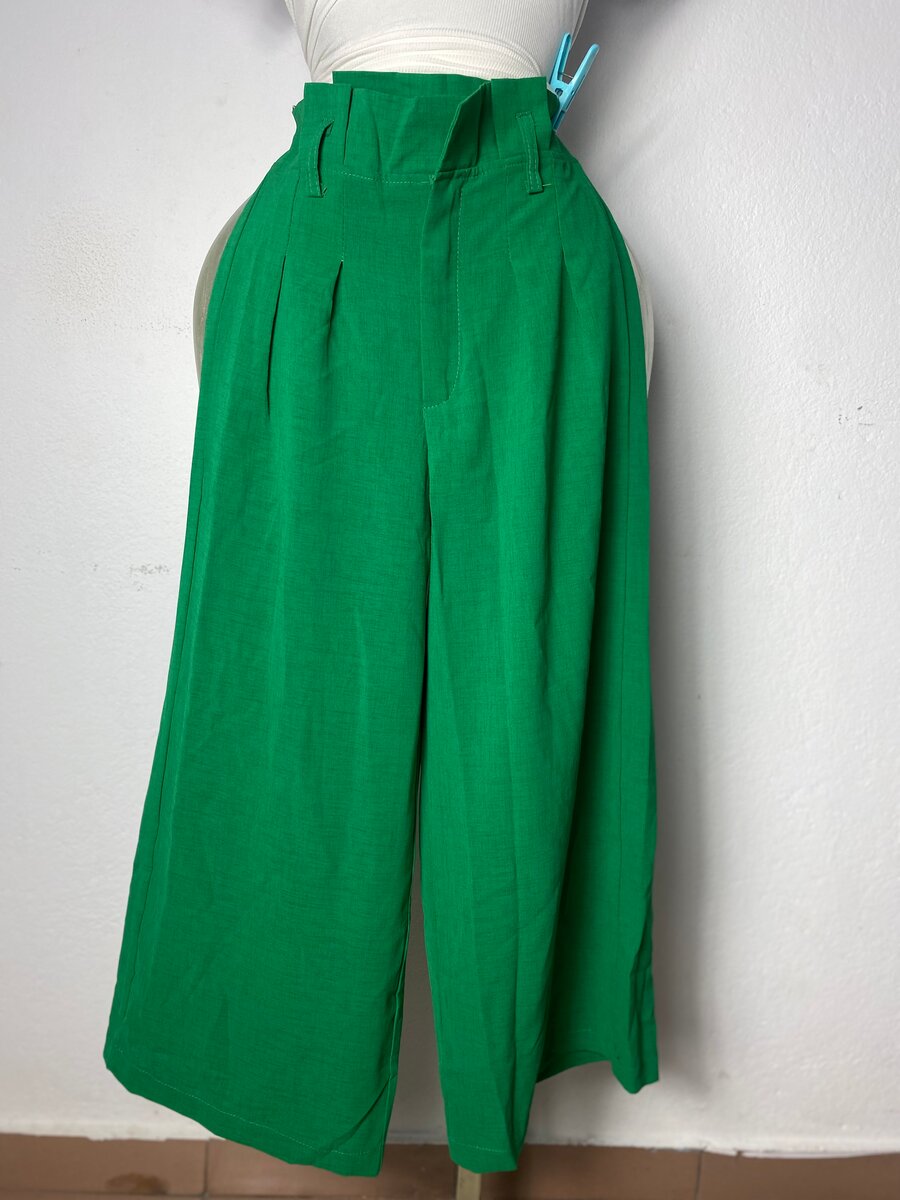 Pantalon vert taille haute