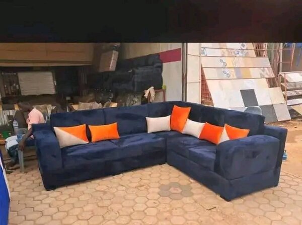 Canapé d'angle bleu moderne