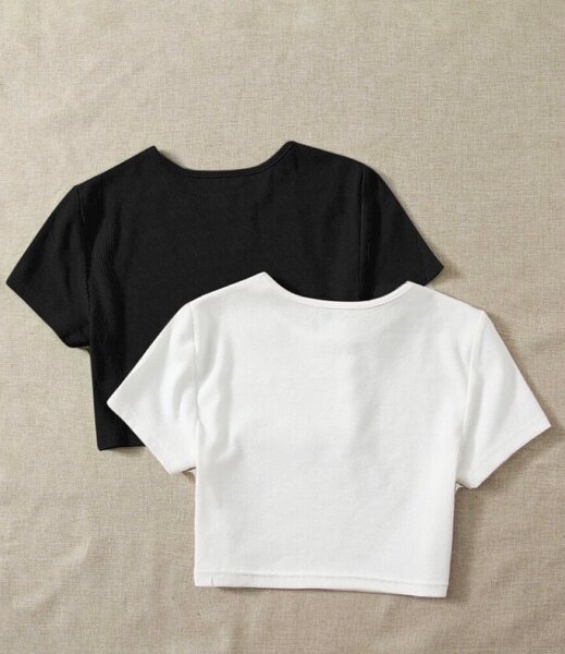 tops courts - blanc et noir