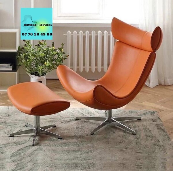 CHAISE ROTATIVE & REPOSE-PIEDS