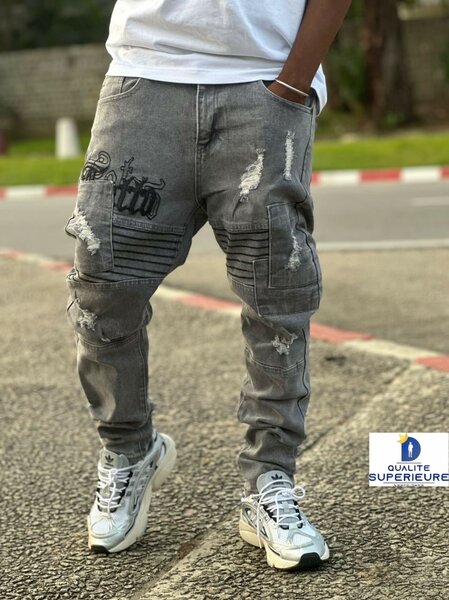 Pantalon cargo déchiré homme