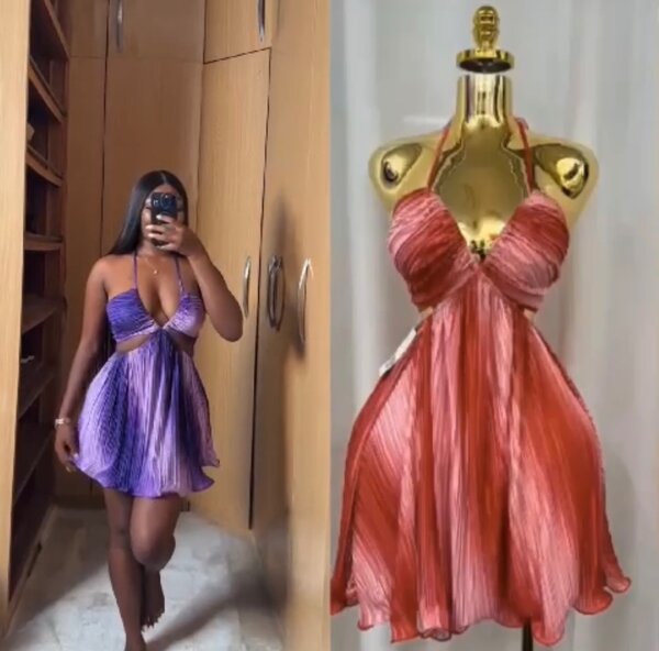 Robe de soirée plissée