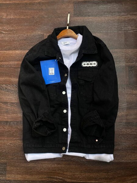 Veste en jean noire homme