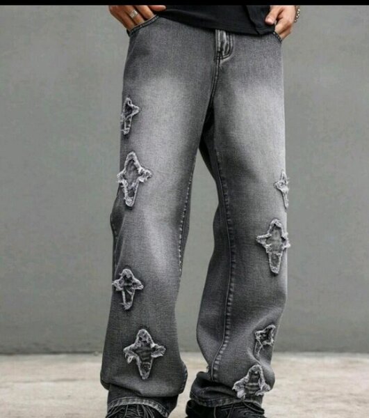 Jeans déchirés gris pour hommes