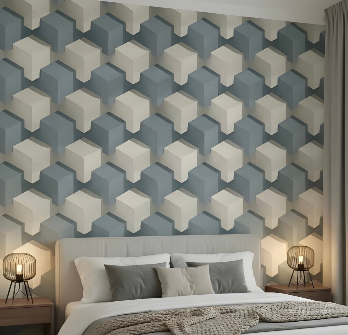 Papier peint géométrique 3D