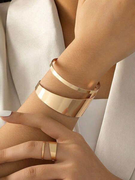 Bracelet manchette doré élégant