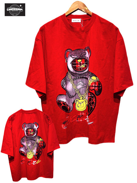T-shirt rouge avec motif ours
