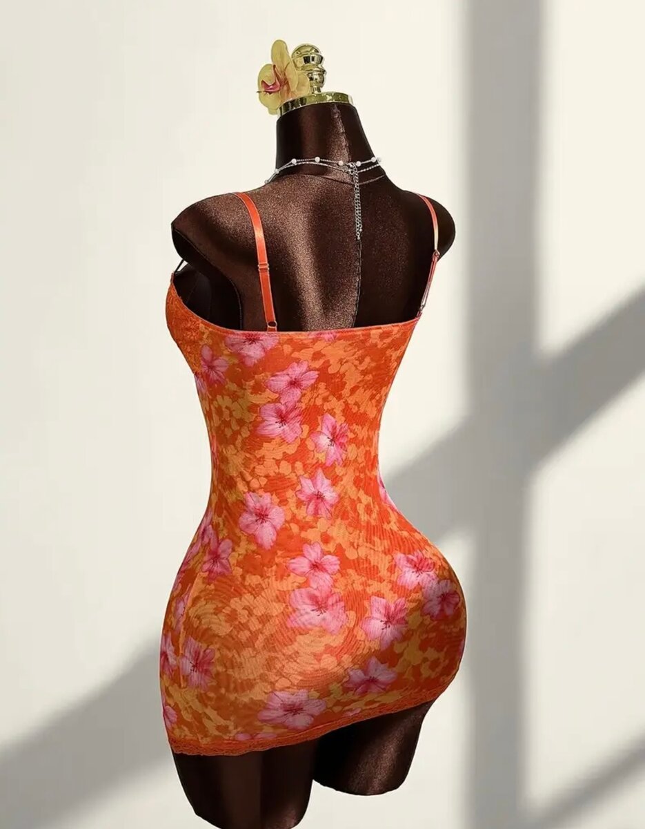 Robe dentelle imprimée floral