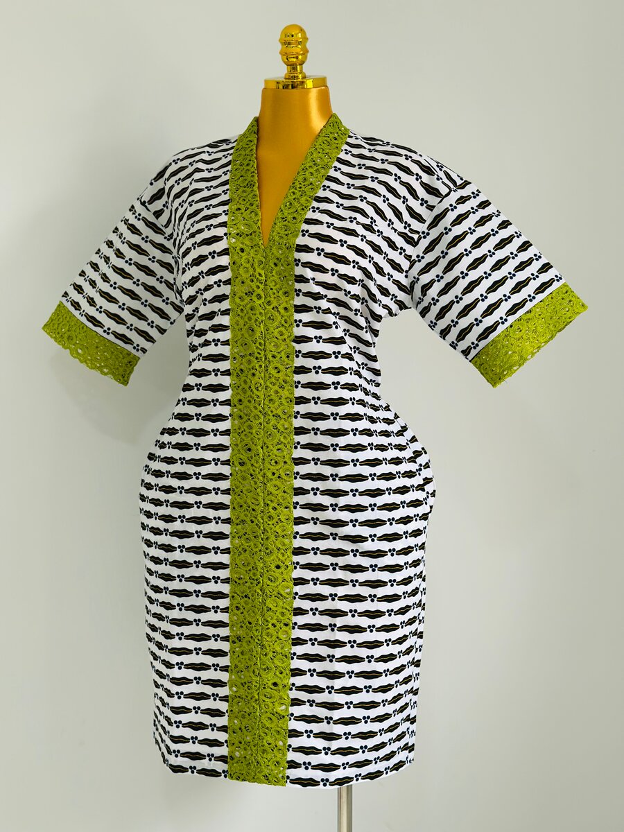 Robe Pagne et dentelle