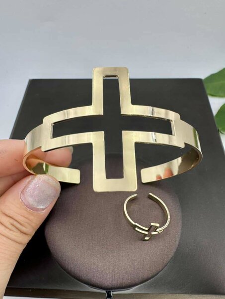 Set bracelet et bague dorés