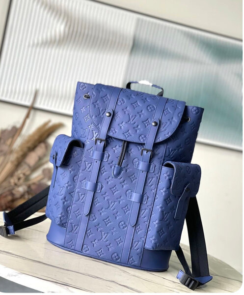 Sac à dos en cuir bleu élégant