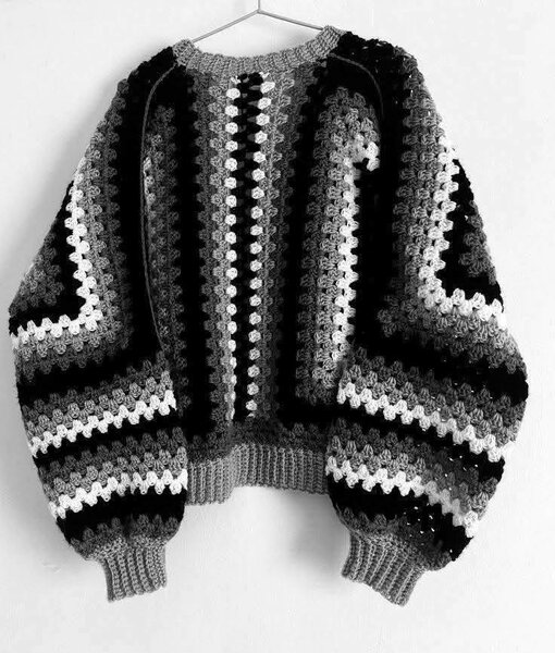 Cardigan crochet coloré