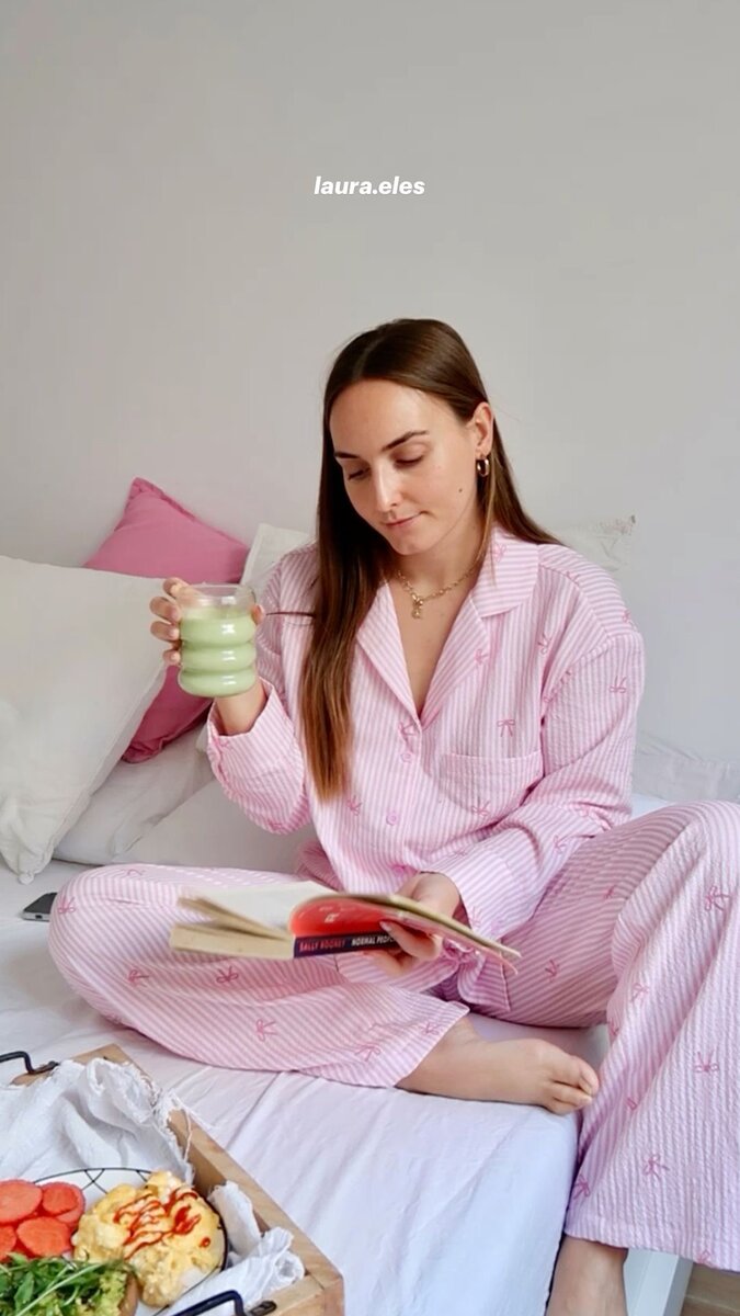 Pyjama rose en coton pour femmes