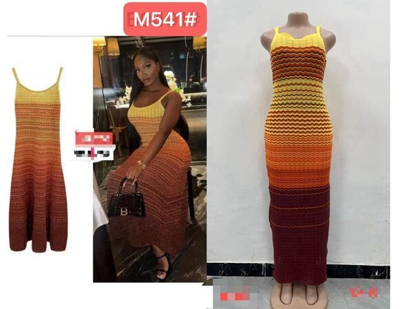 Robe longue rayée élégante