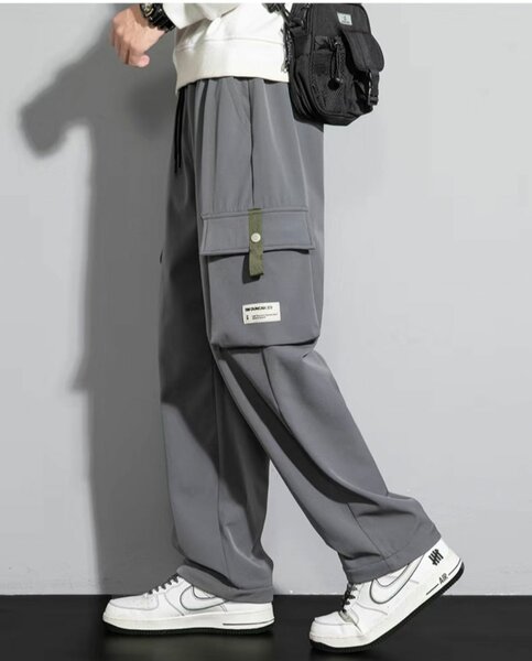 Новый серый комбинезон мужской осенне-зимний свободный прям