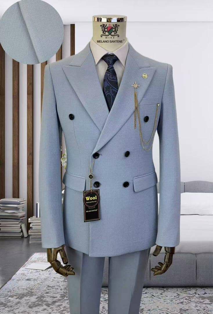 Costume croisé en laine