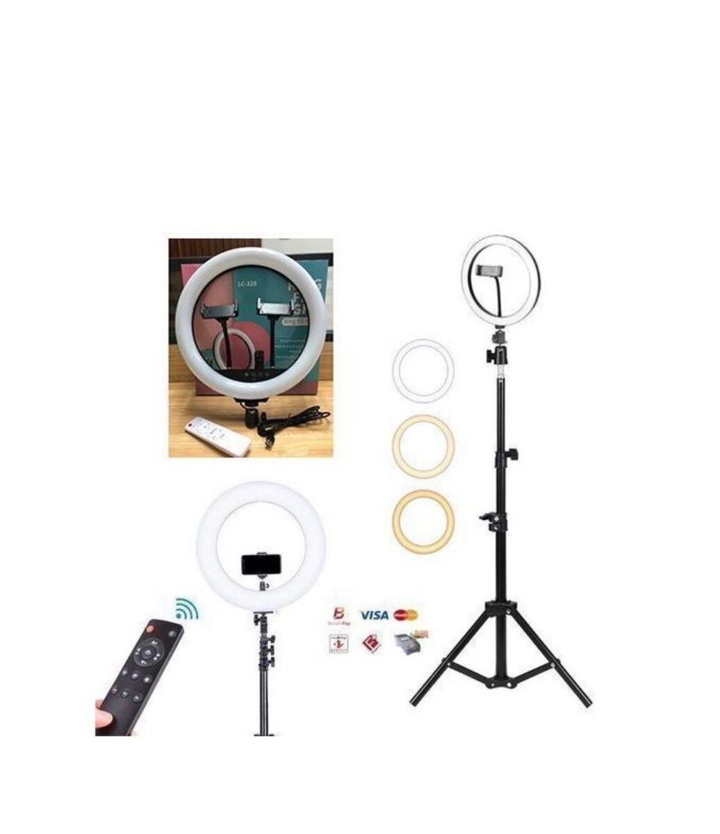 Lampe anneau LED avec trépied et télécommande