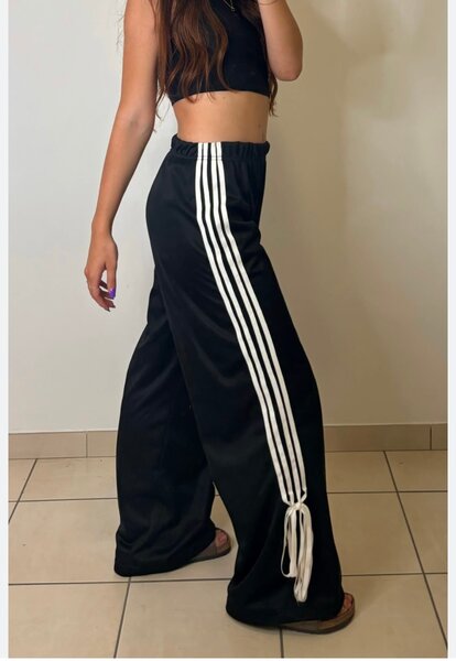 Pantalon évasé à rayures