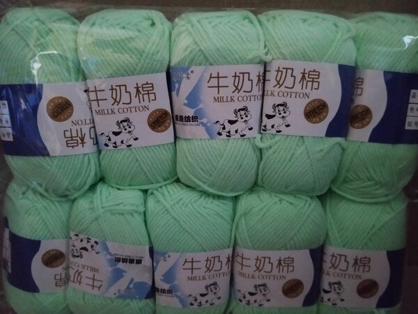 Fil Coton Lait Vert Doux