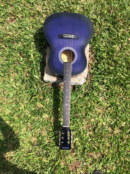 Guitare acoustique bleue