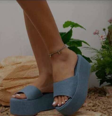 Sandales à plateforme en jean