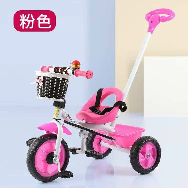 Tricycle enfant rose avec guidon