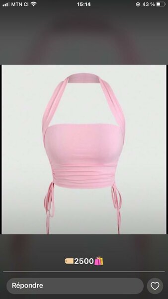 Haut de bikini rose pour femme