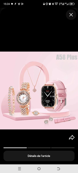 Ensemble Montre Connectée Femme A58 Plus