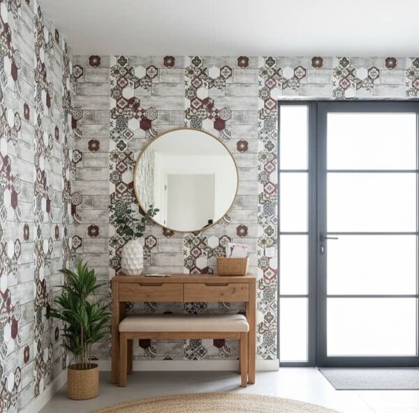 Papier Peint Hexagonal Vintage