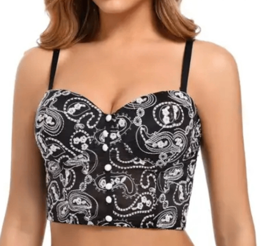 Top court à imprimé paisley