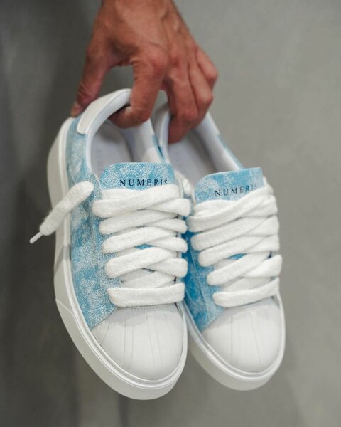 Chaussures NUMERIS Baskets en cuir bleu clair