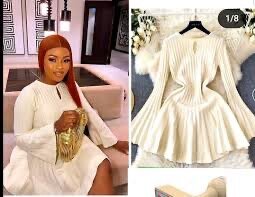 Women cream flare dress very thick and quality