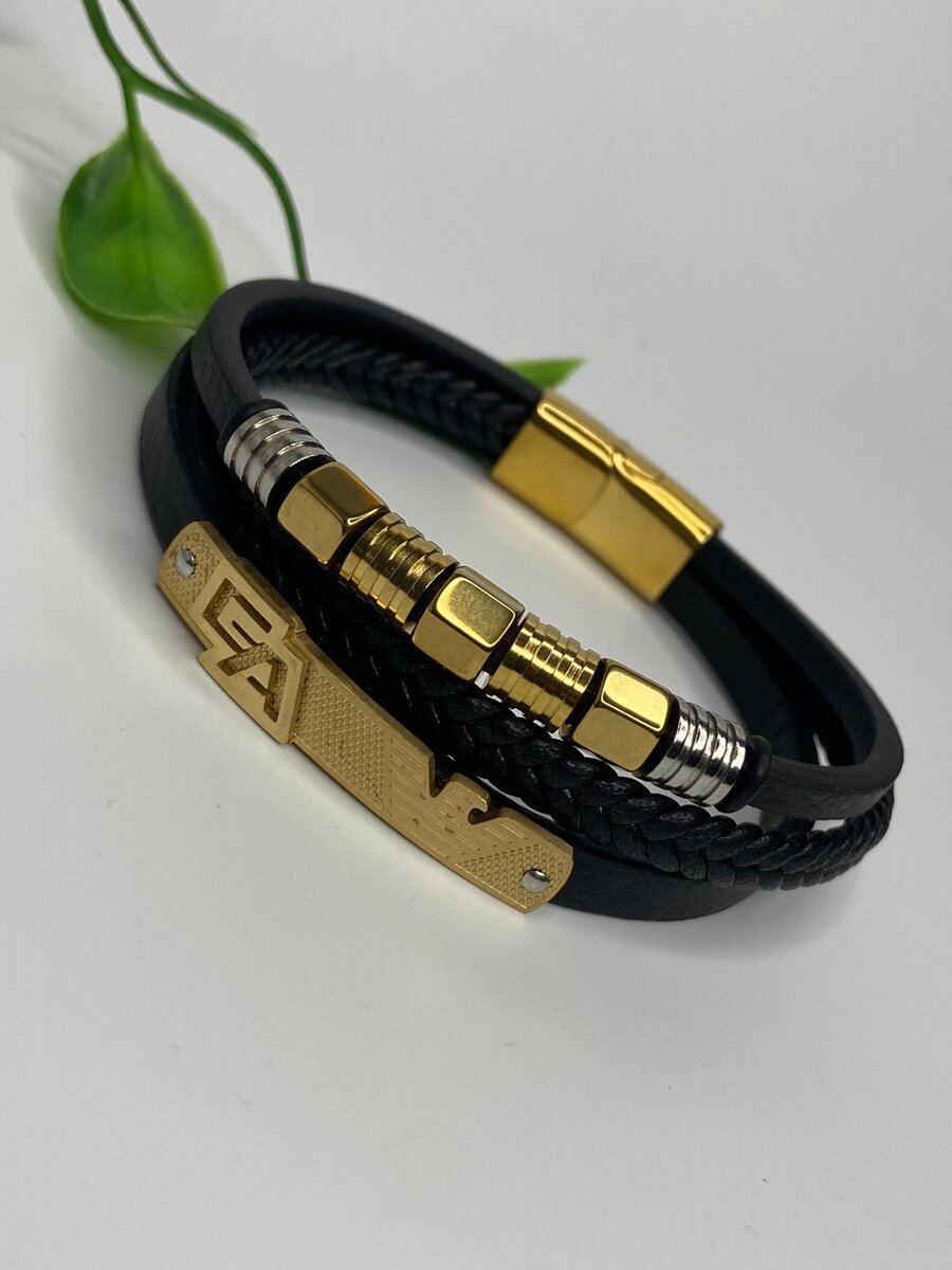 Unique Armani Leather Steel Wristwear