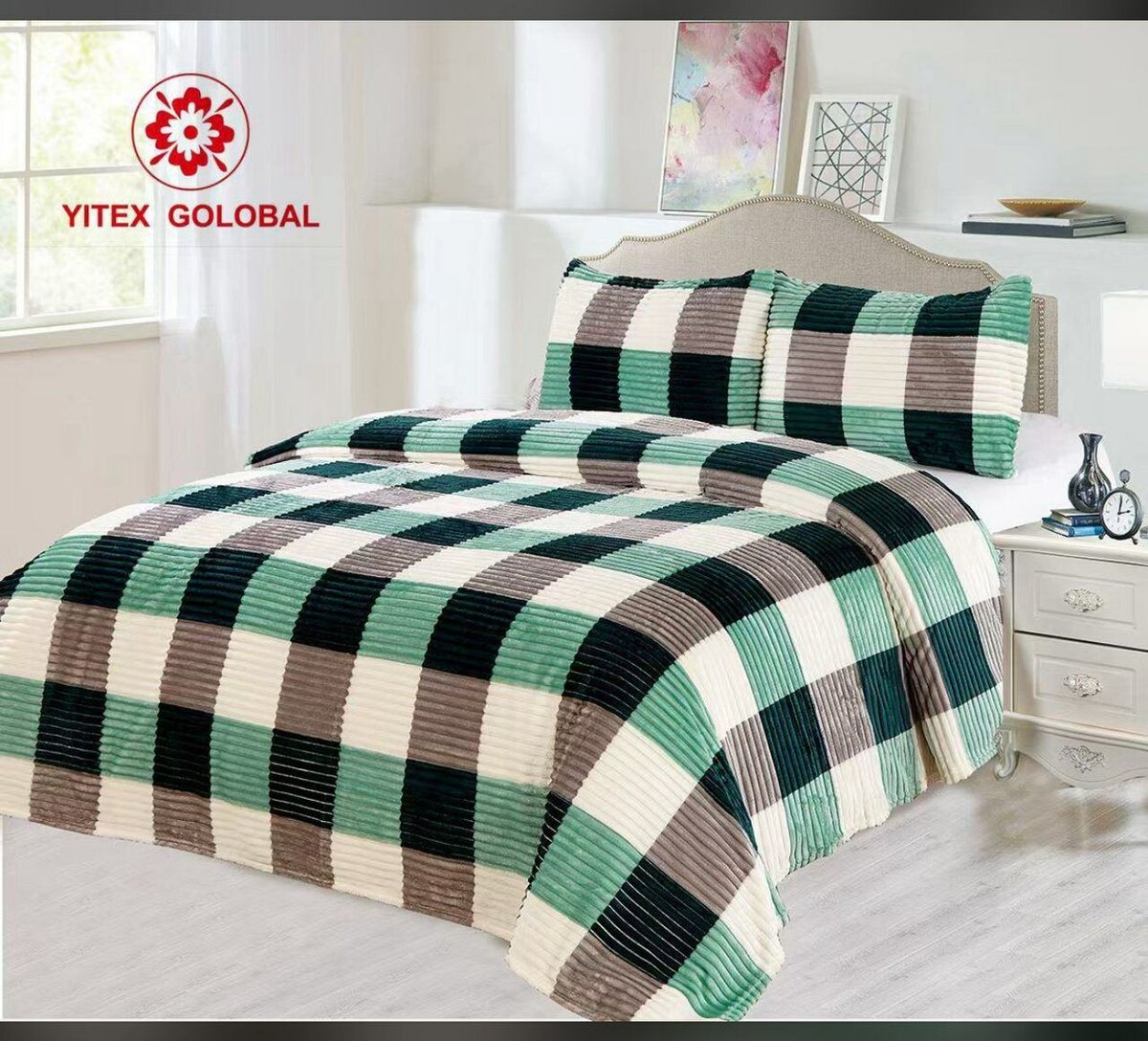 Housse de couette Yitex Global carreaux