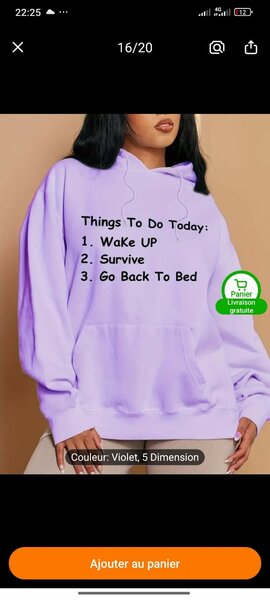 Sweat À Capuche Violet