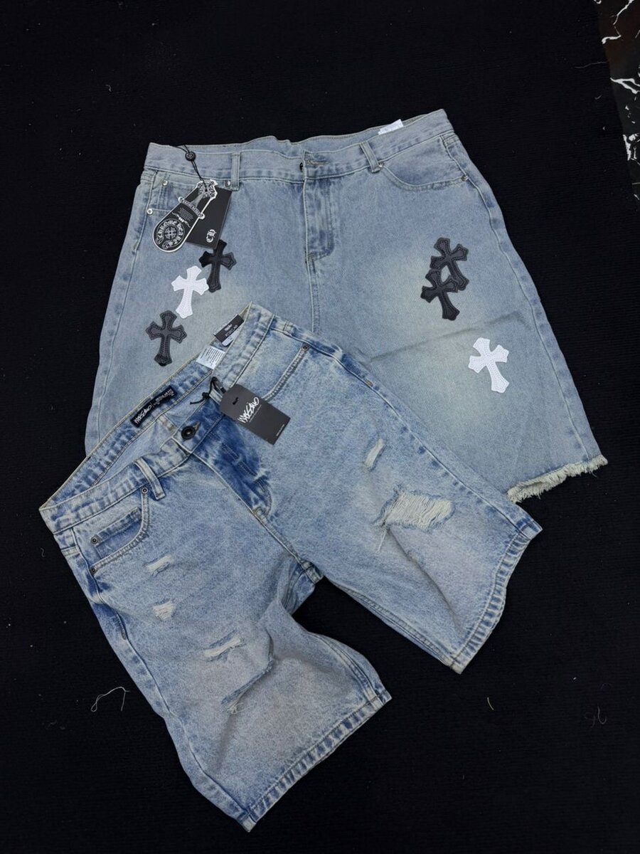 Shorts en denim avec motifs