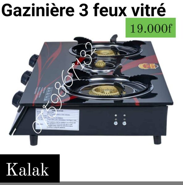 Gazinière vitrée à 3 feux(automatiques)