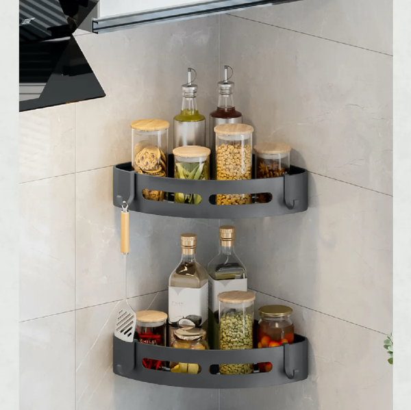 2 set black corner shelve