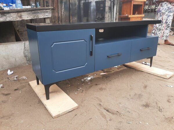 Meuble TV moderne bleu et noir