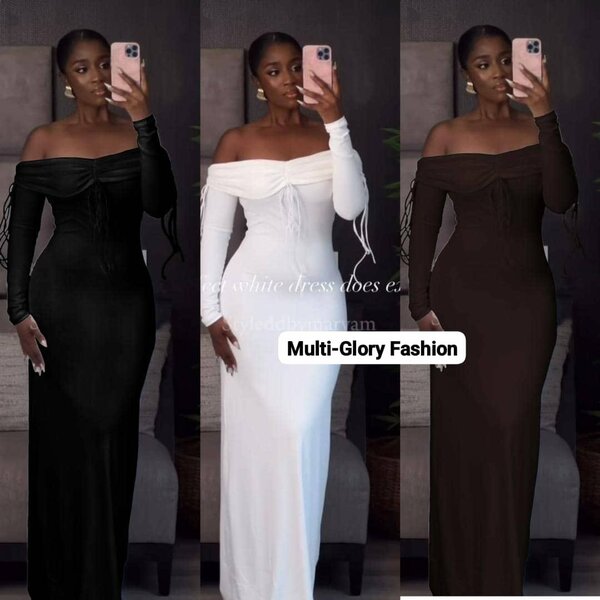 Robe longue à épaules dénudées