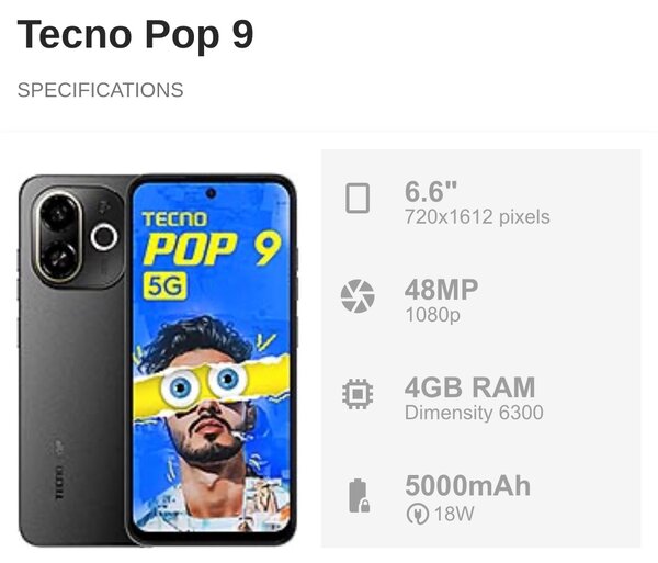 Tecno Pop 9