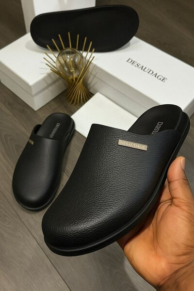 Mules en cuir homme
