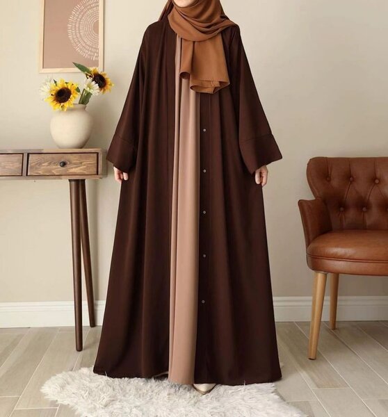 Chocolaty Abaya with inner attached