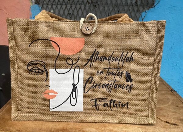 Sac fourre-tout en jute personnalisé