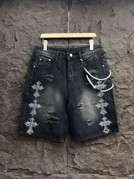 Shorts en jean gothique décontracté