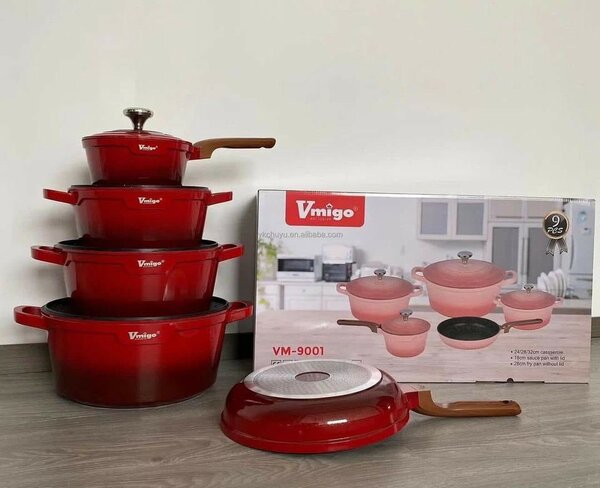Vmigo 9pcs Granite Nonstick cookware set