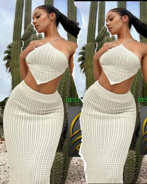 Ensemble Crochet Écru Femme