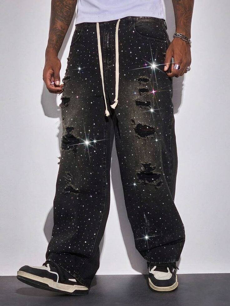 Jeans cargo homme strass