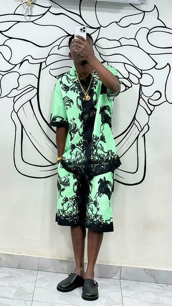 Ensemble été imprimé vert